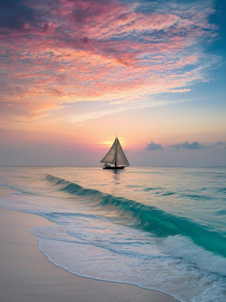 Sailboat At Sunset 3