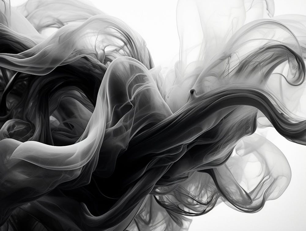 Dynamique des Fluides Abstraite Noir Et Blanc 1