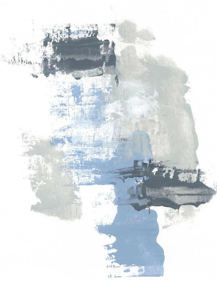 Surface No 2 - Abstract Blue Gray Navy Painting