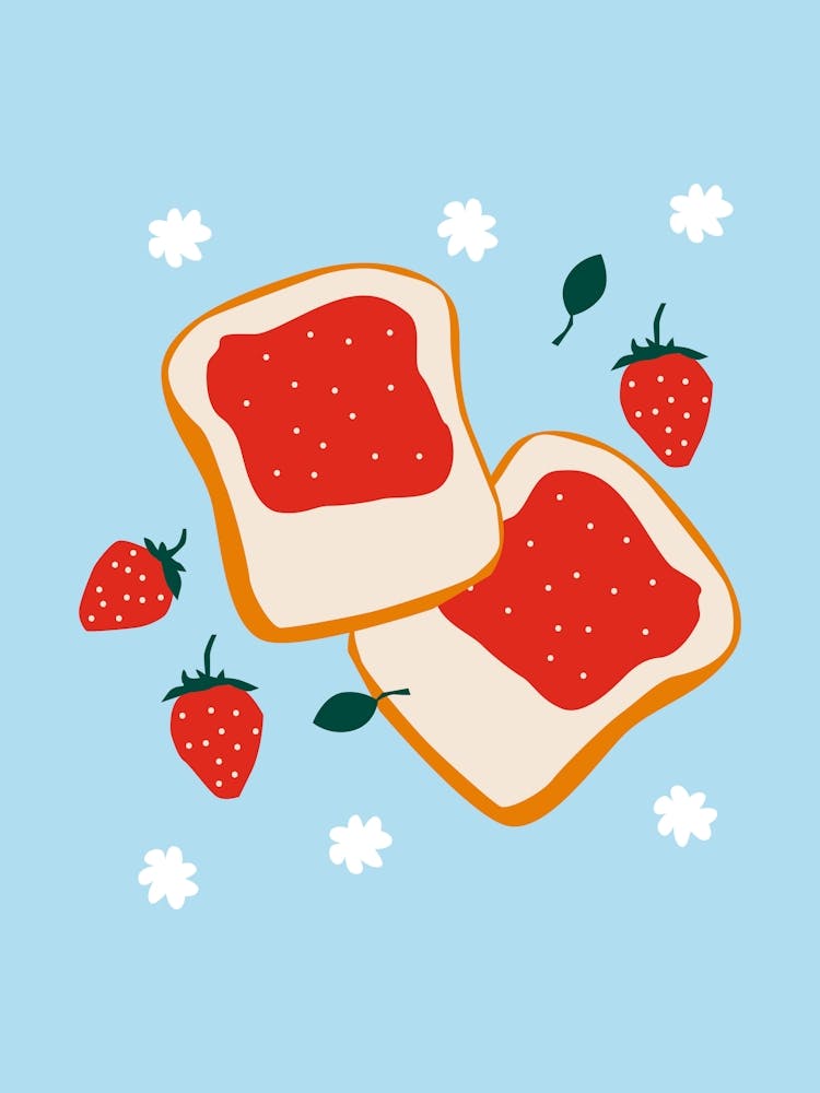 Strawberry Jam Toast Poster