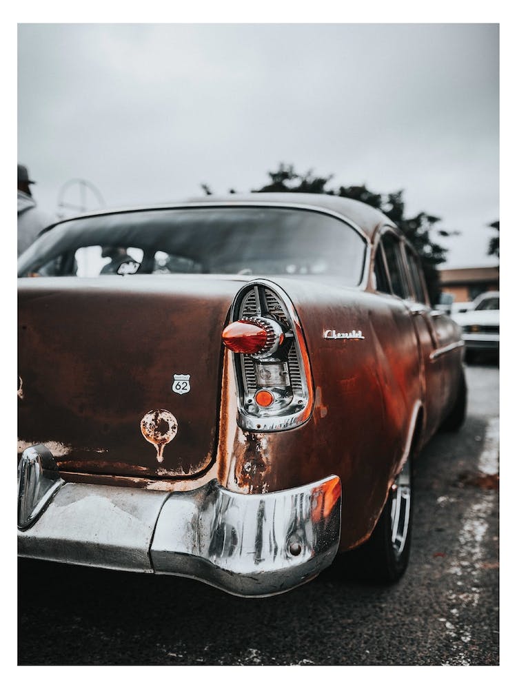 Vintage America Red Retro Car