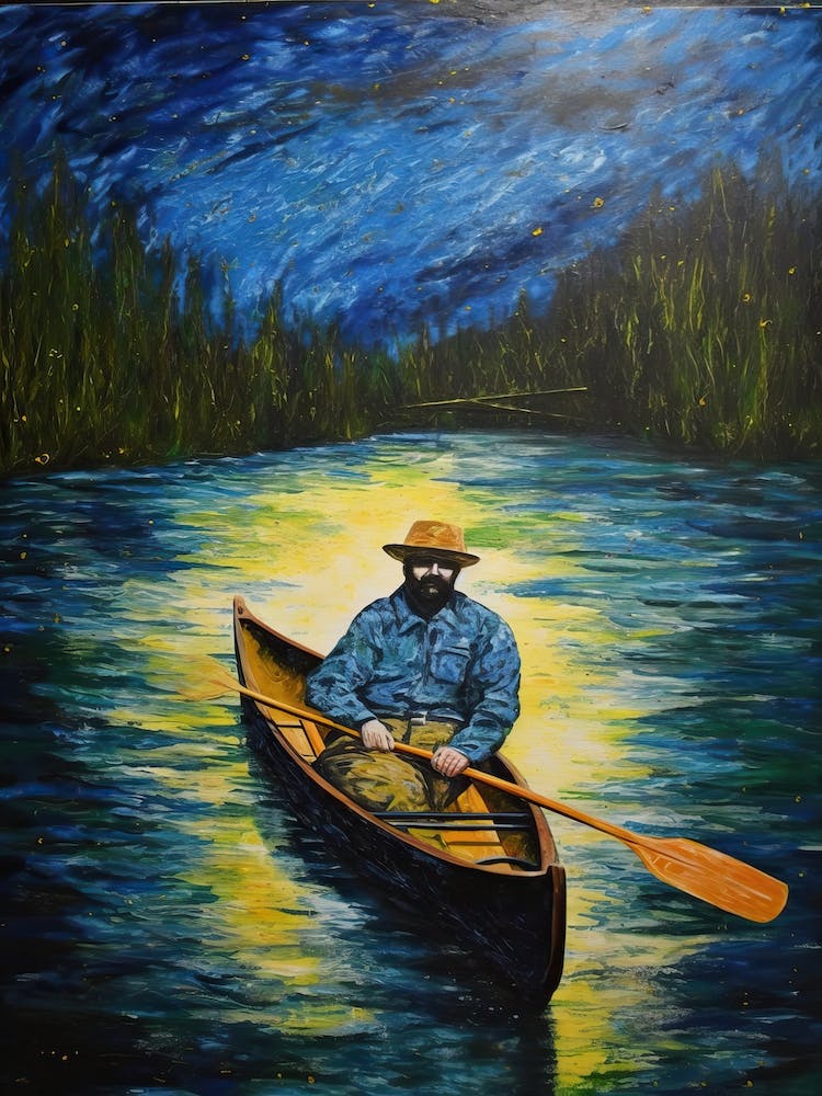 Canoeing In The Style Of Van Gogh 3
