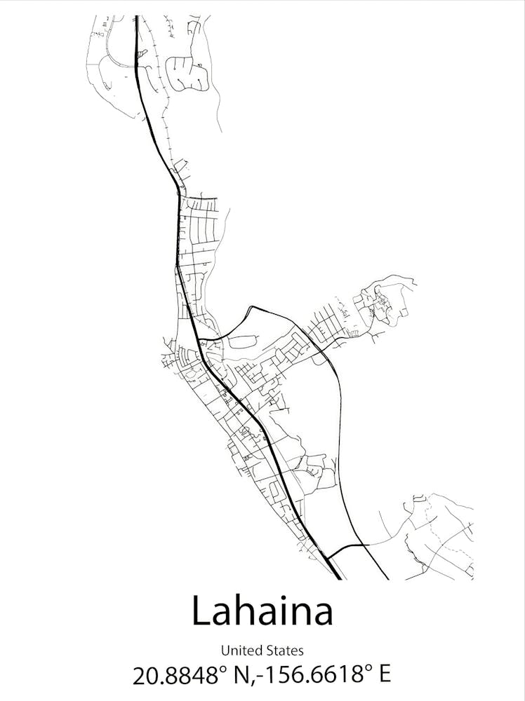 Lahaina,United States Minimalist Map