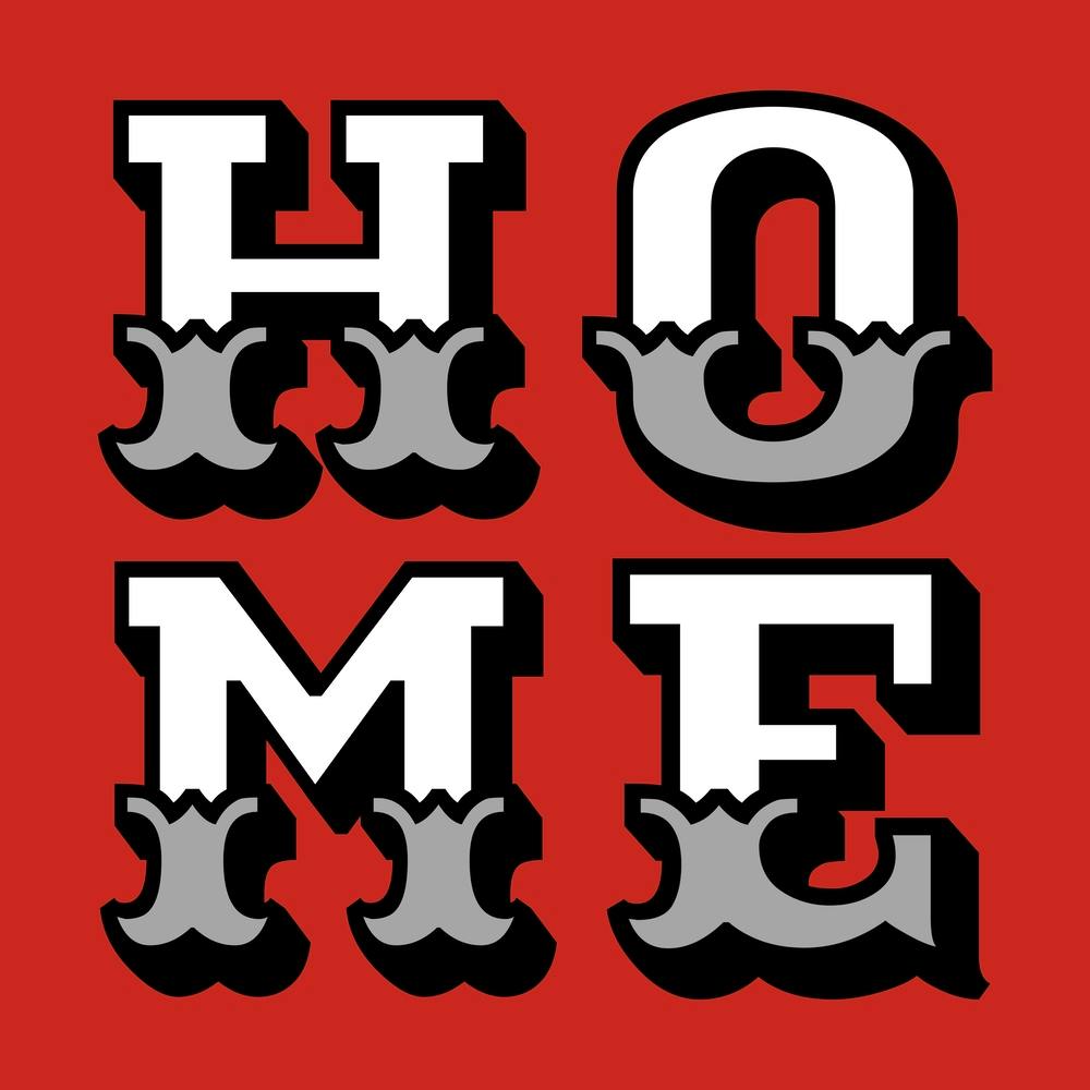 Home Typography on Red