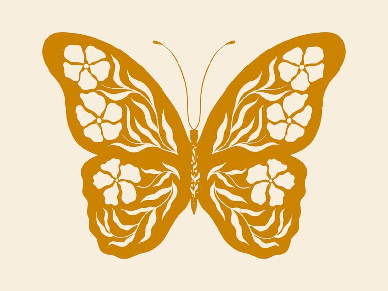 Folk Art Butterfly 01 - Mango