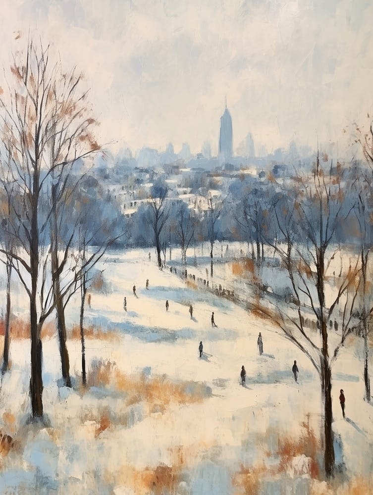 Winter City Park Painting Primrose Hill Park London 4