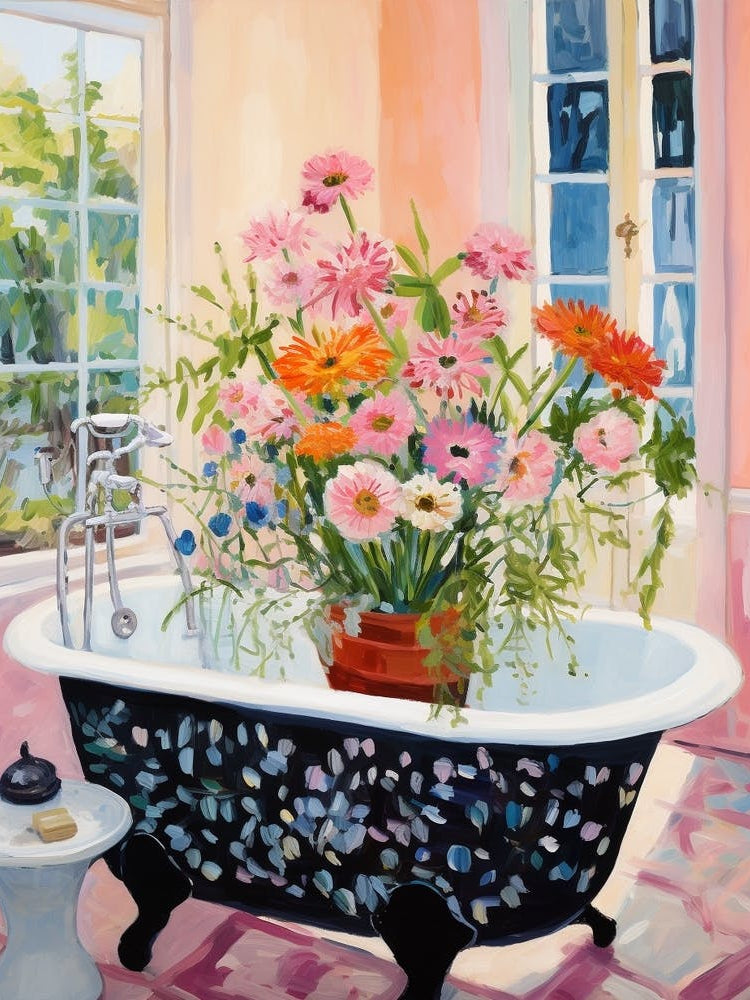 A Bathtube Full Of Queen Anne S Lace In A Bathroom 3