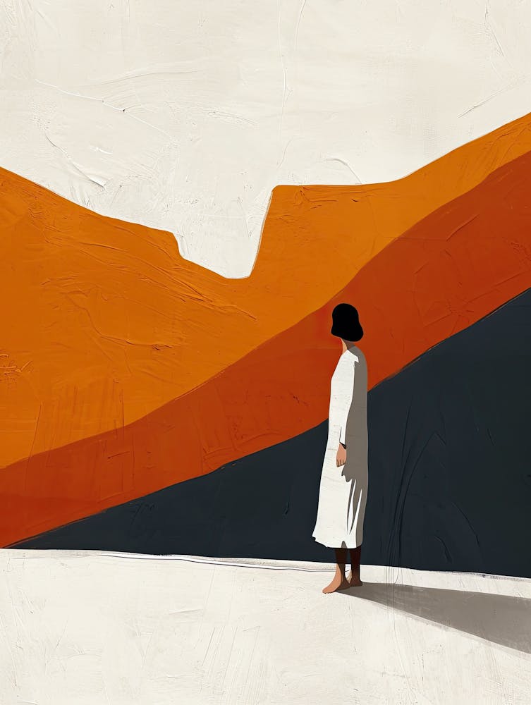 Woman In Front Of Mountains, Minimalism