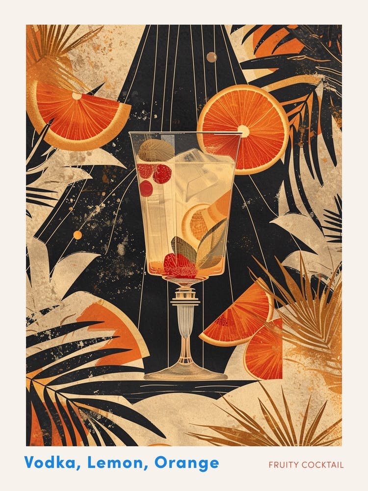 Fruity Art Deco Cocktail 6 Poster