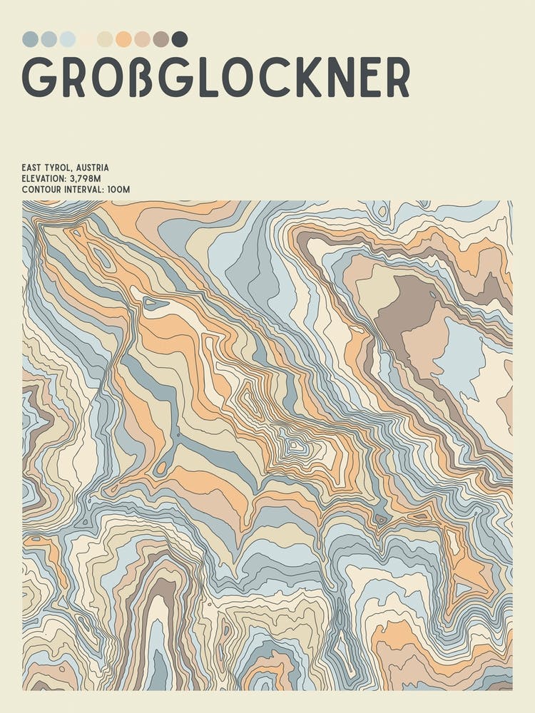 Grossglockner Austria Topographic Contour Map