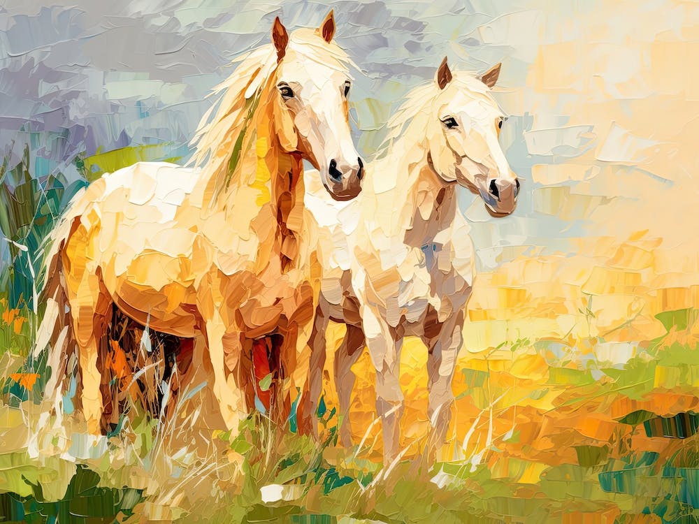 Horses Painting In Monteverde, Costa Rica, Landscape 3