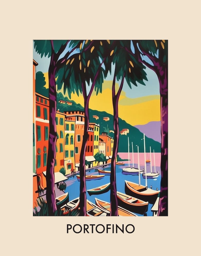 Portofino Italy 11 Vintage Travel Poster