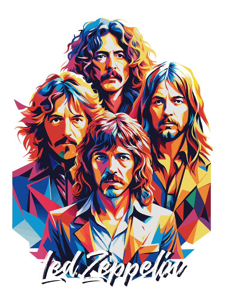 Led Zeppelin 09 Music Icon WPAP Pop Art Style
