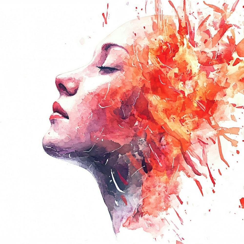 Watercolor Of A Woman'S Head 1