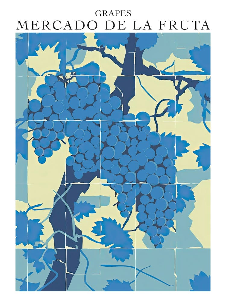 Mercado De La Fruta Grapes Illustration 3 Poster