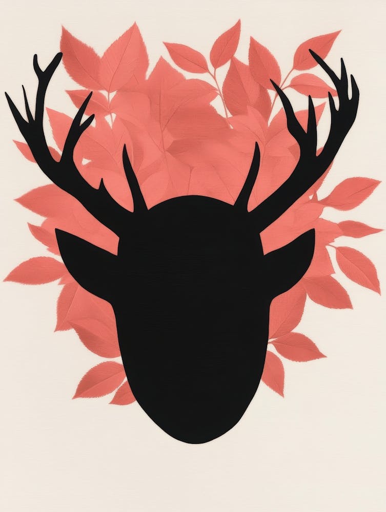 Deer Head With Leaves