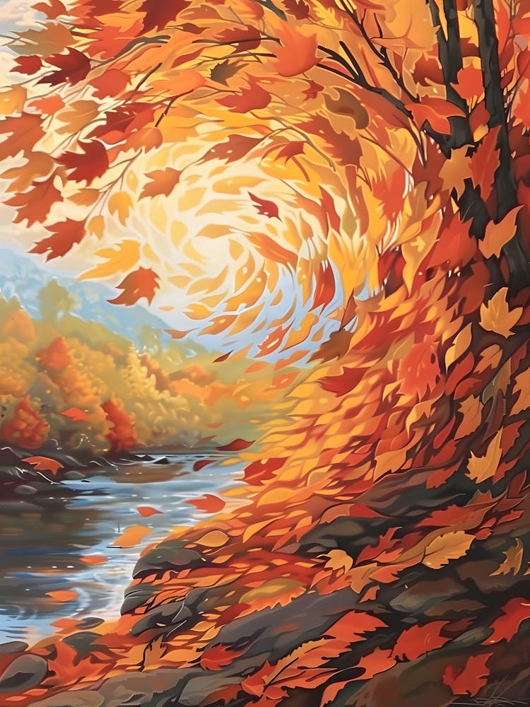 Fall Autumn Fall Leaves River