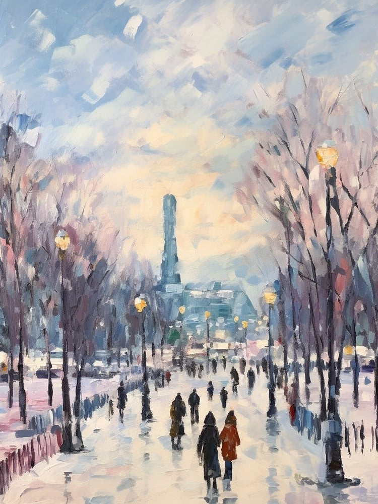 Winter City Park Painting Gorky Park Moscow Russia 3