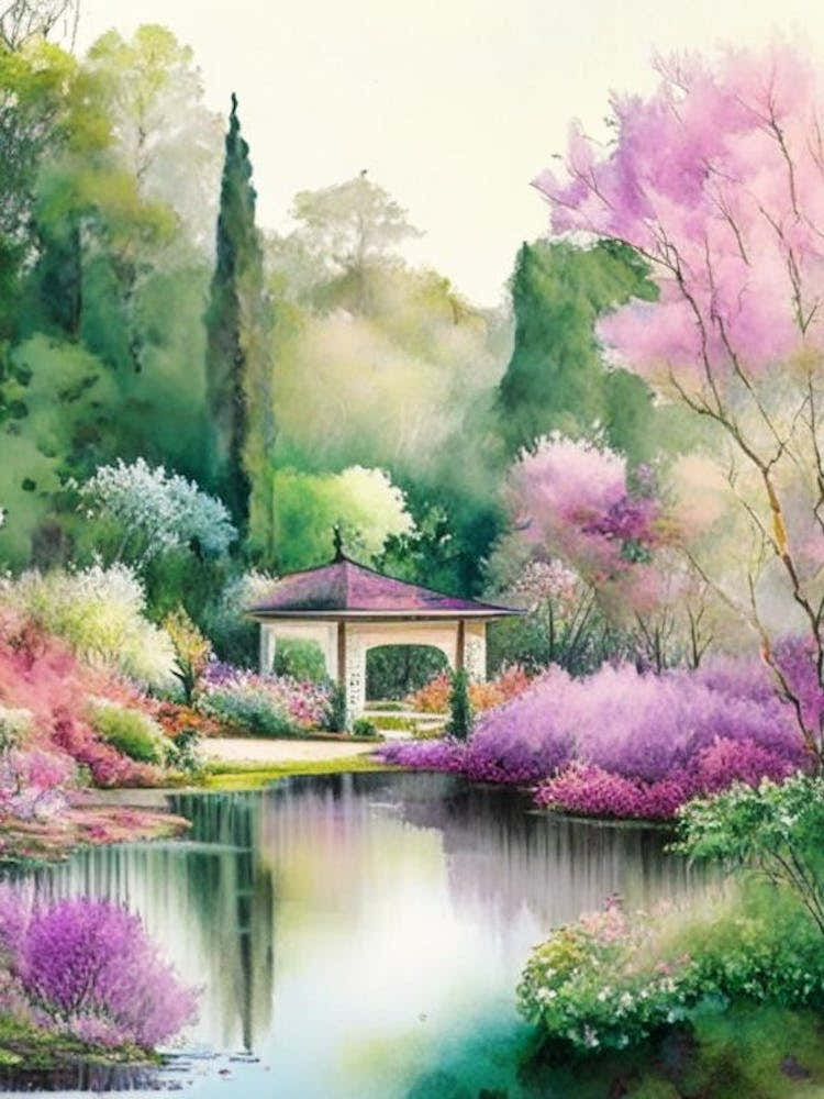 Callaway Gardens, 1, Usa Pastel Watercolour