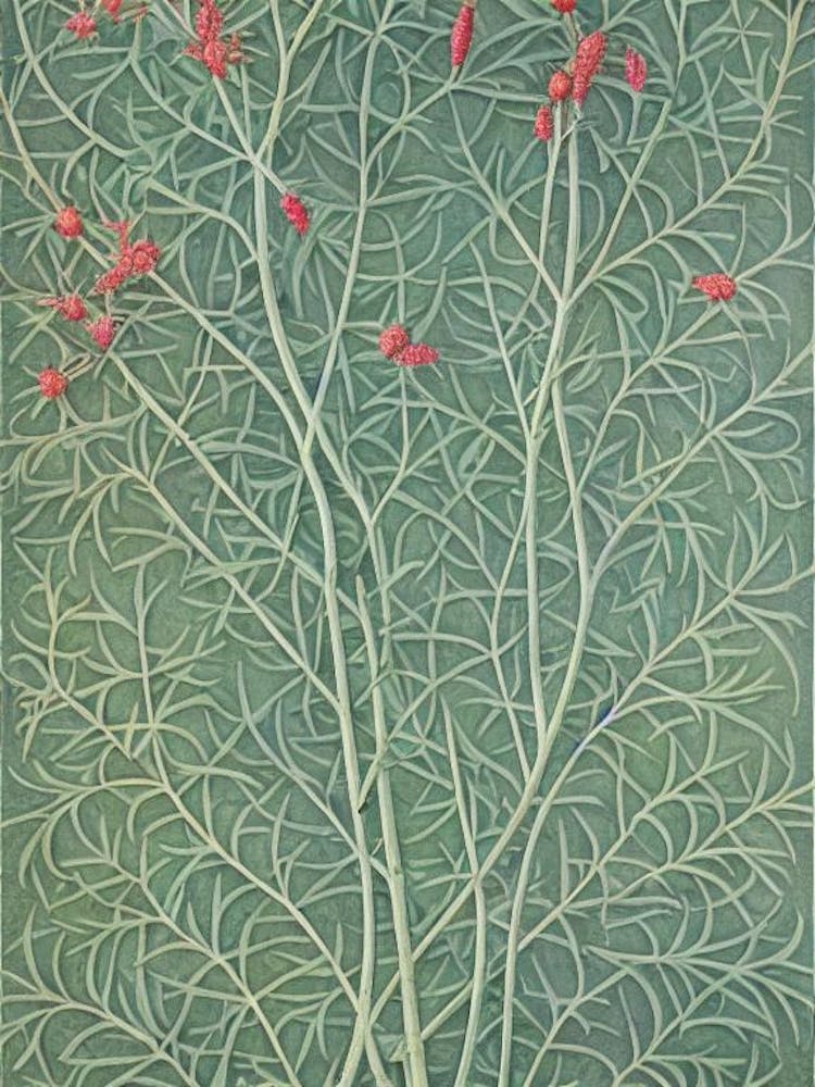 Staghorn Sumac 2 tree Vintage Botanical