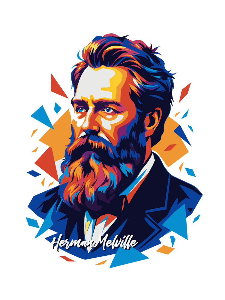 Herman Melville 02 Porträt WPAP Pop Art