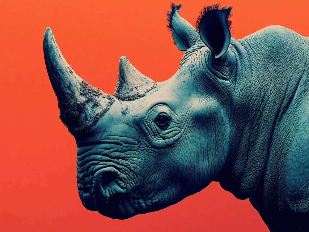 Rhino on Orange