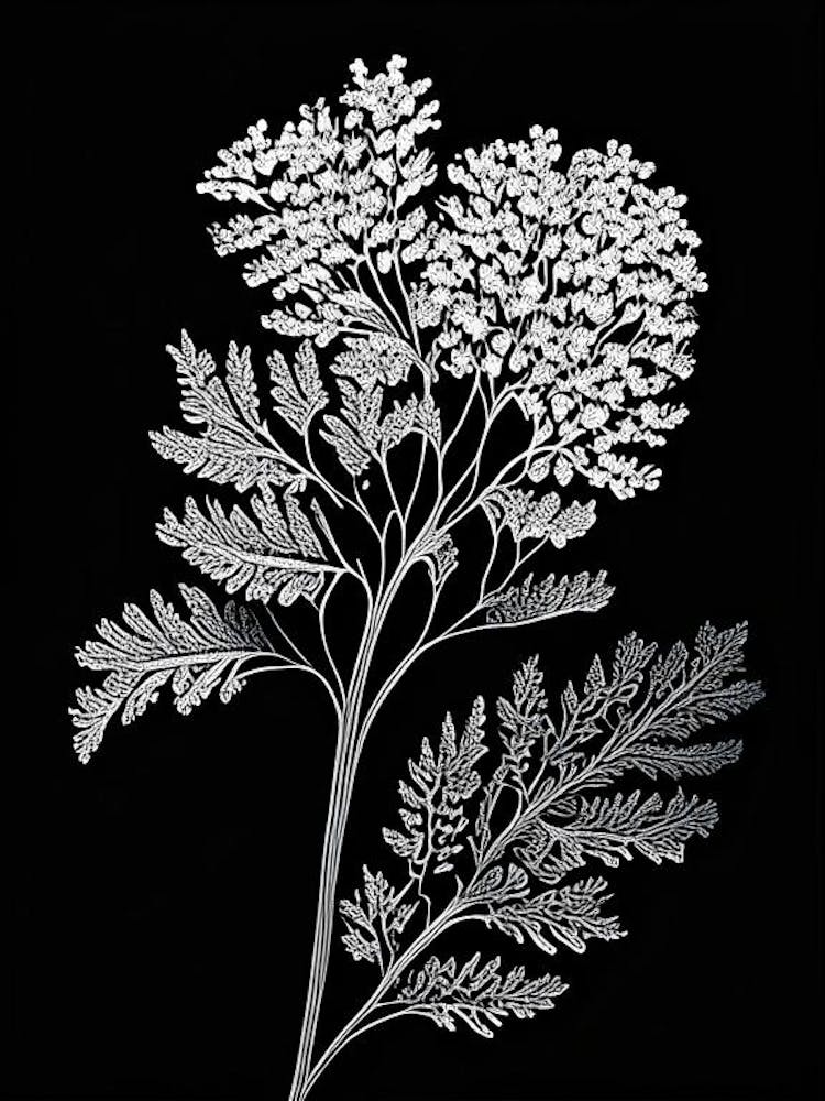 Yarrow Leaf Linocut 5
