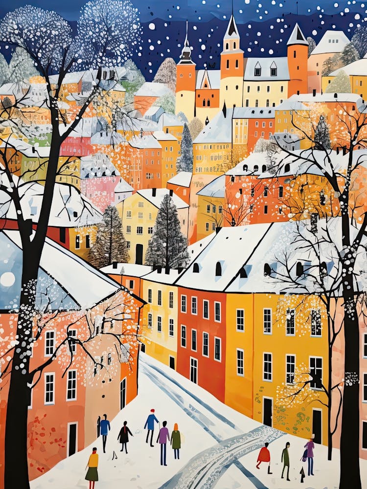 Winter Snow Ljubljana   Slovenia Snow Illustration