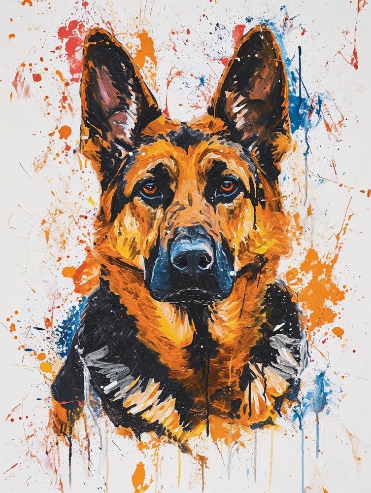 Deutscher Schäferhund Acrylgemälde 8