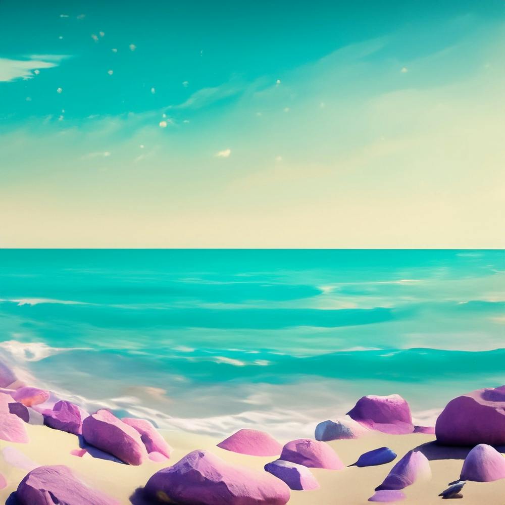 Rocky Beach  Abstract Landscape Painting