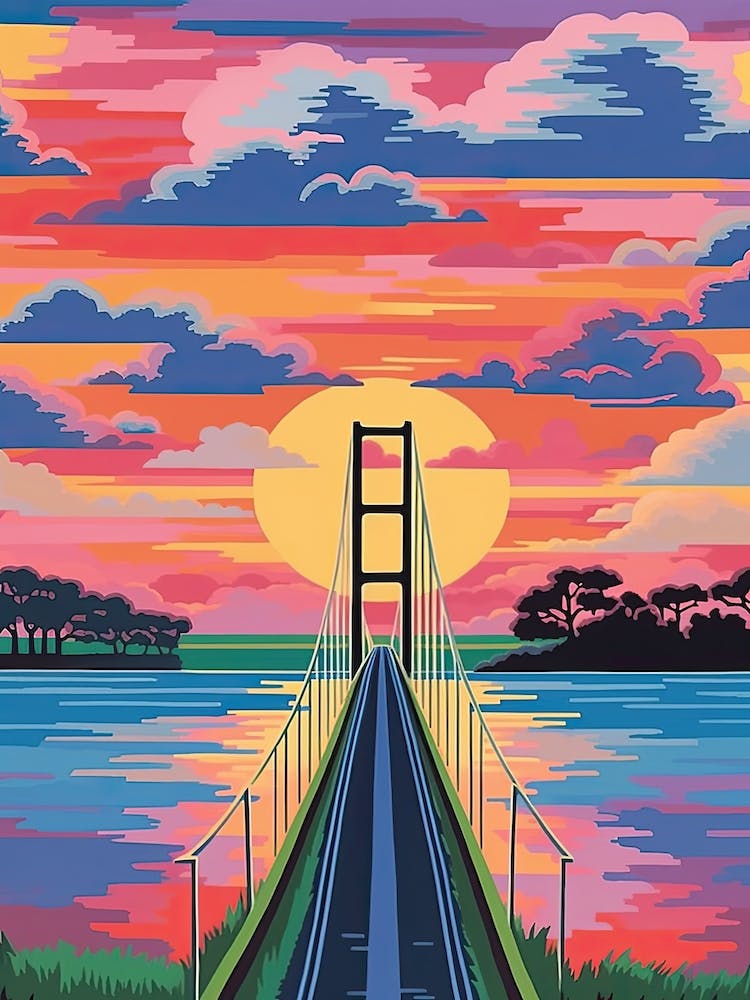 Humber Bridge England Colourful 1