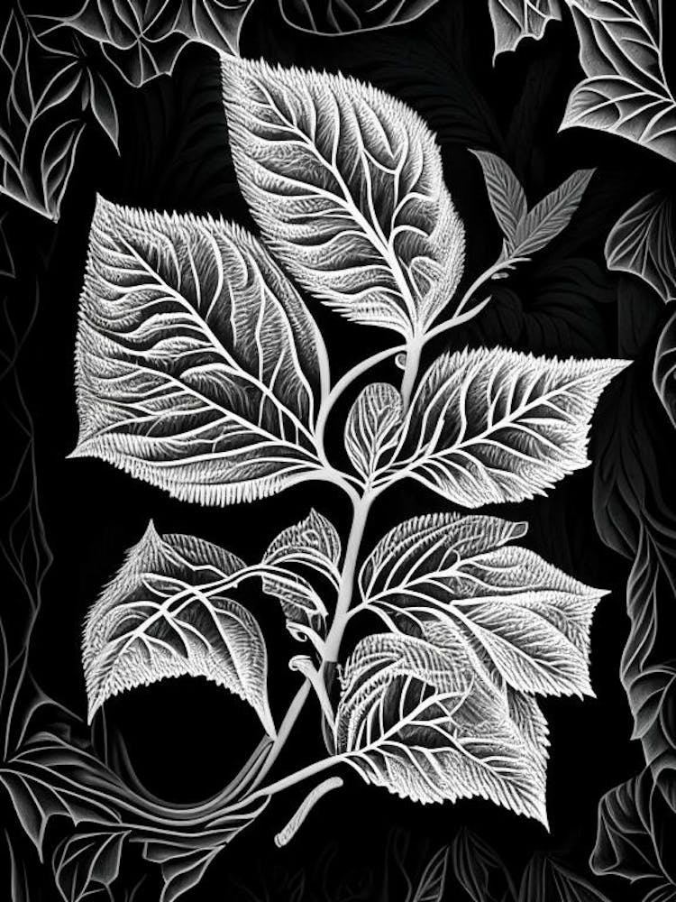 Apple Leaf Linocut 1