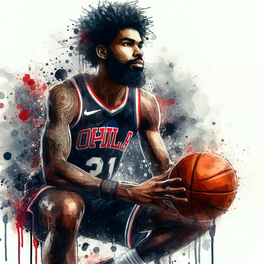 Watercolor basketball player - NBA 6