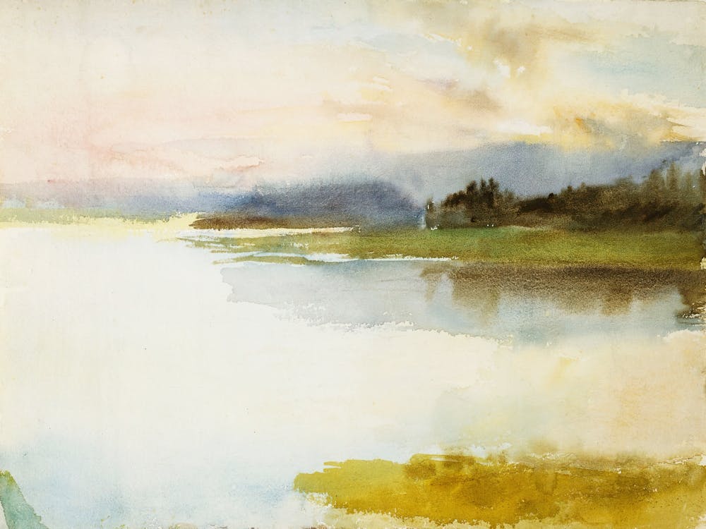 Pastel Sunset Landscape Studio McGee Painting