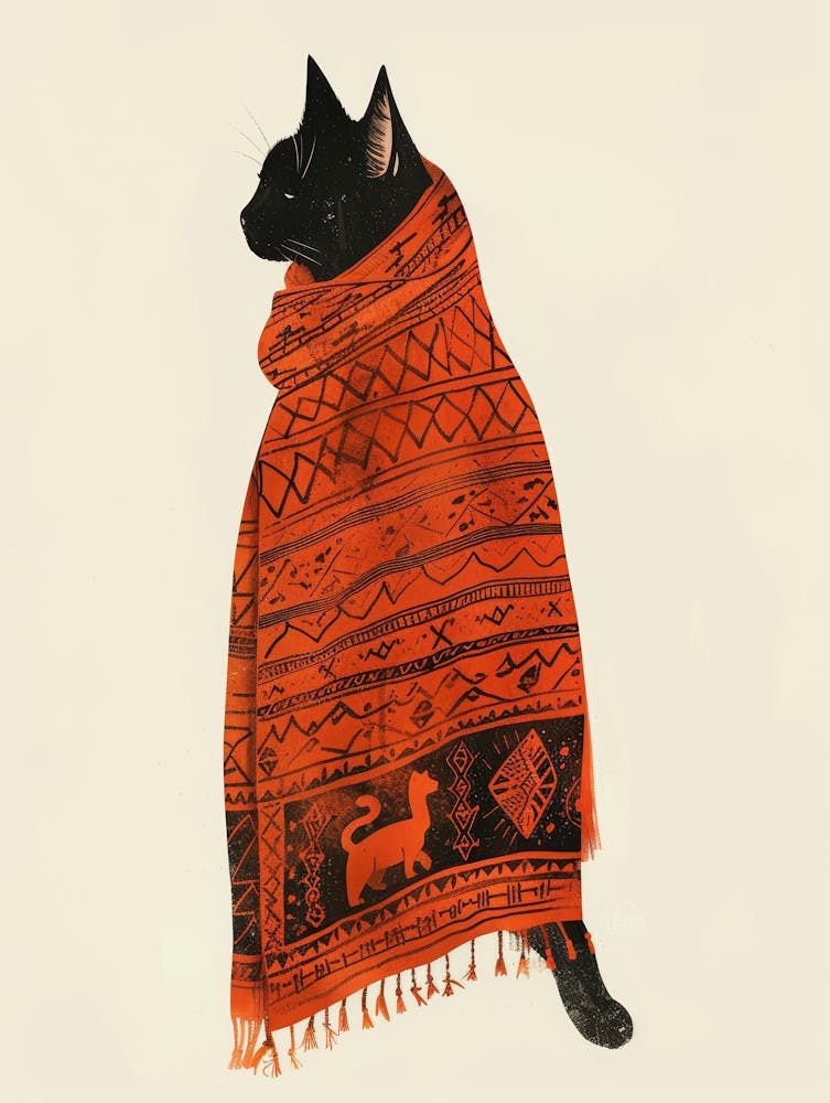 Cat In A Scarf