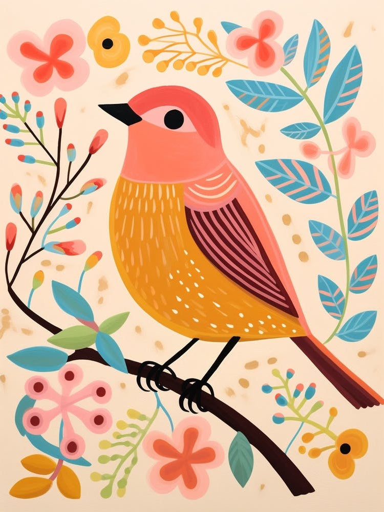 Pink Scandi Robin 1
