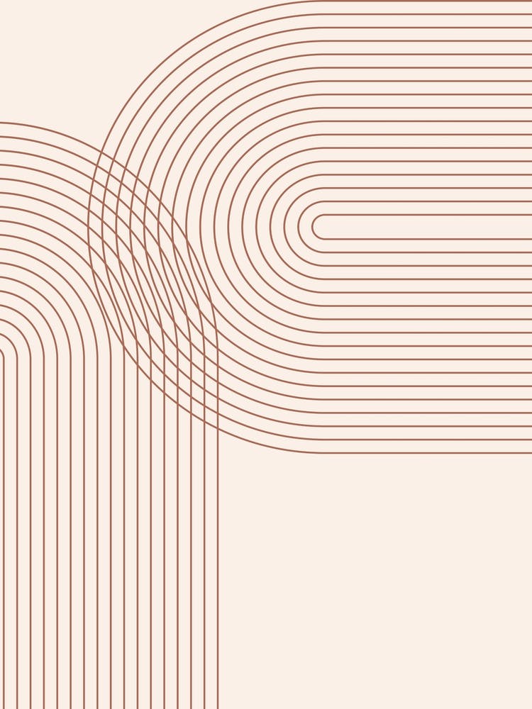 Boho Mid Century Modern Vintage Line Double Rainbow Arch 4