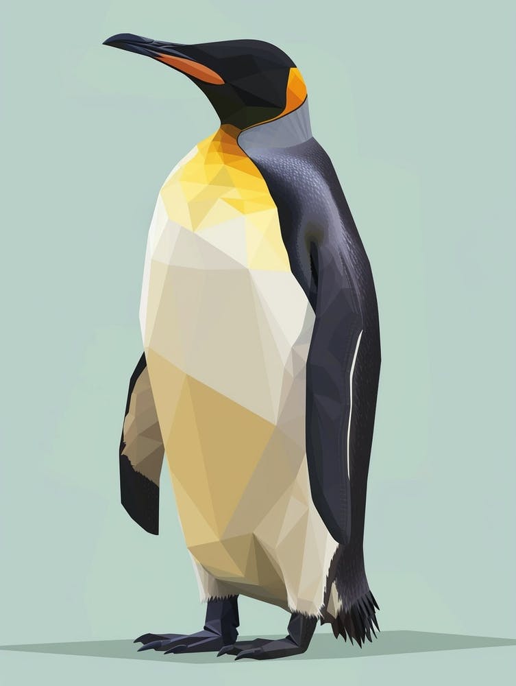 Emperor Penguin Santiago Island Minimalist Illustration 2