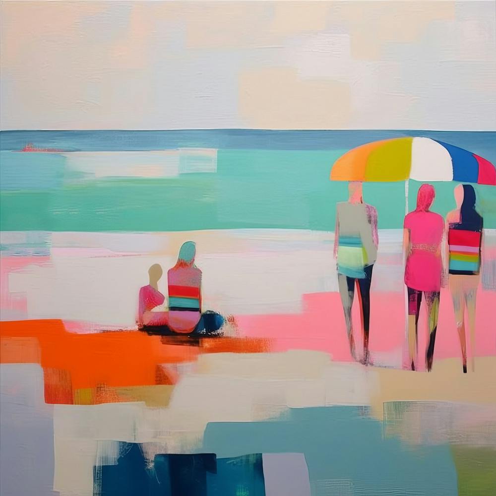 Summer Vibes Color Block Modern Beach Art 11