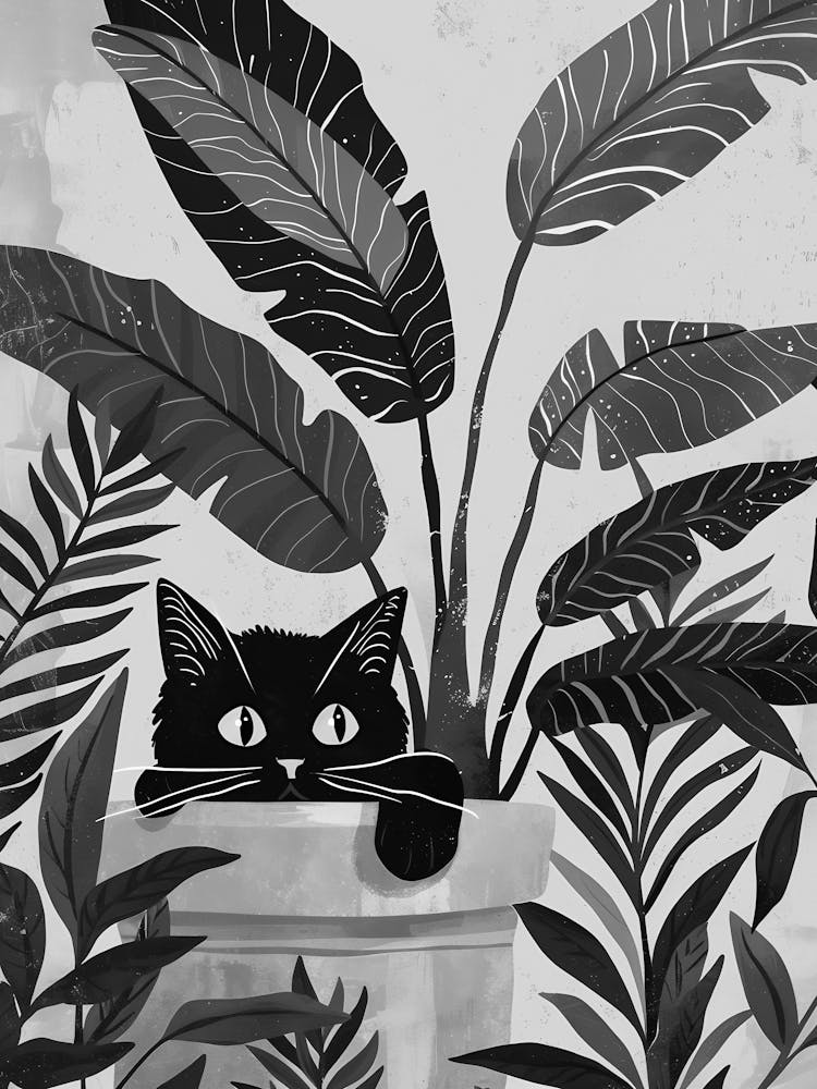 Cat In A Pot 1