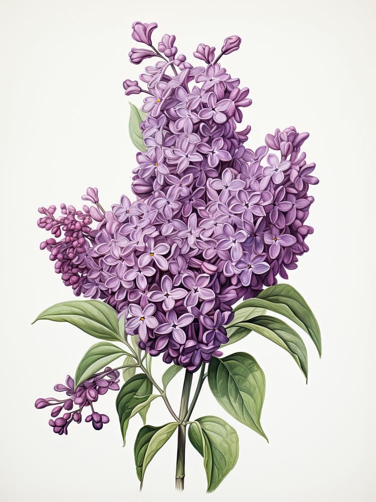 Lilacs Flower Vintage Botanical 1