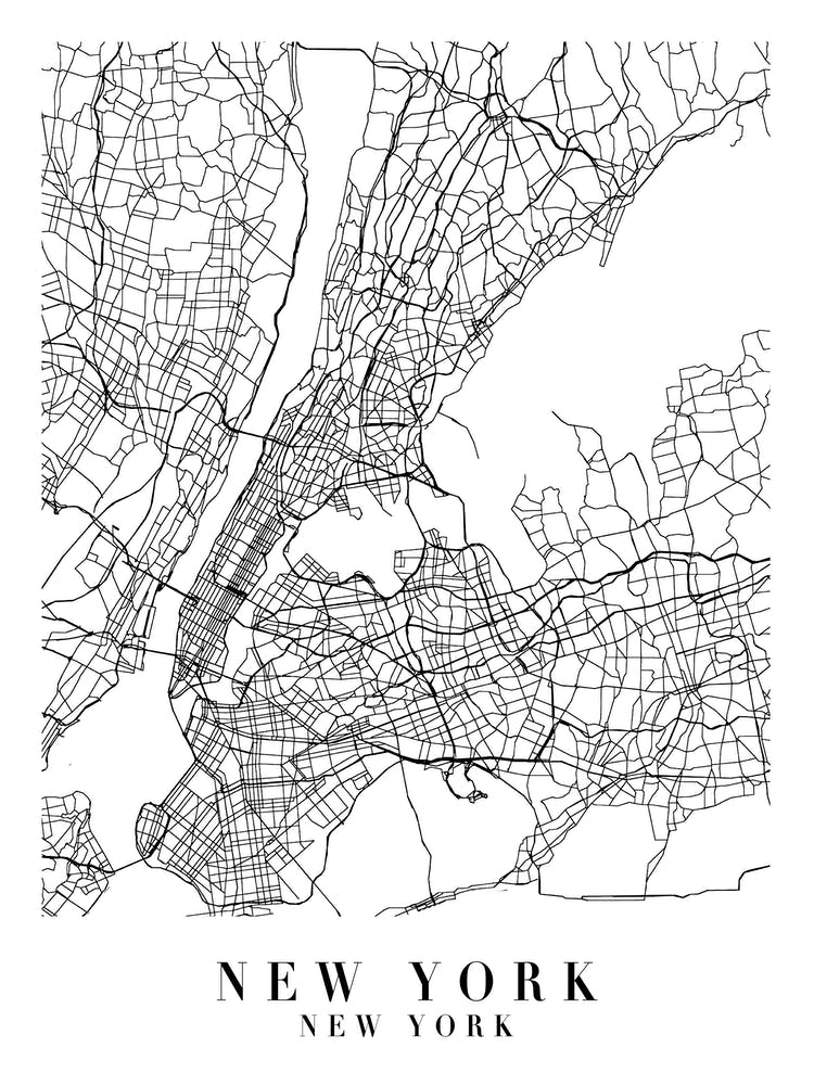 New York New York Minimaler Stadtplan