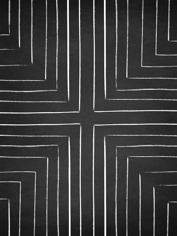 Black White Geo Lines A