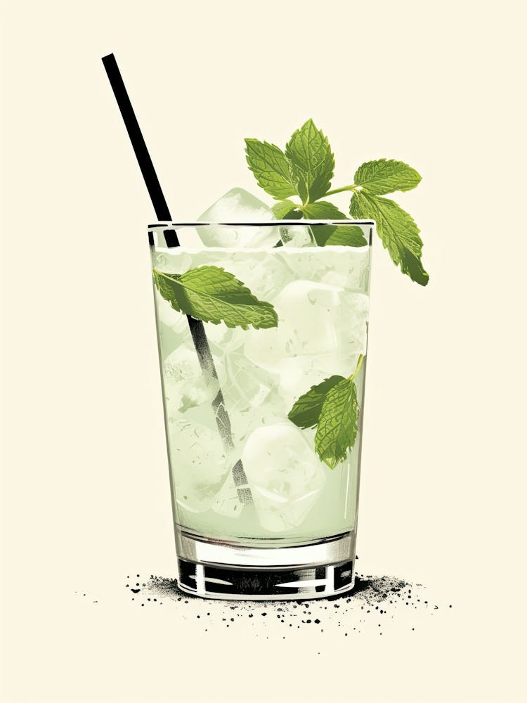 Illustration Mint Julep Floral Infusion Cocktail 4