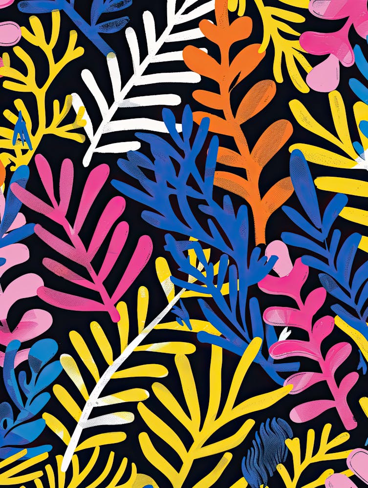 Abstraktes Blätterdach im Matisse-Stil