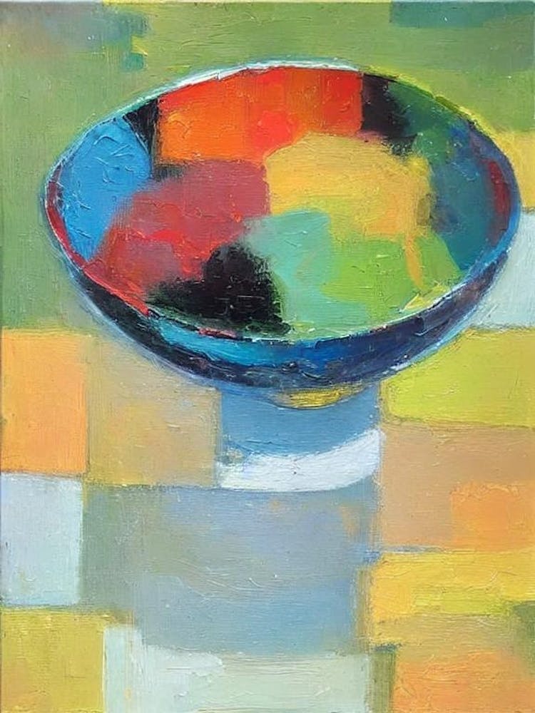 Abstract Fruit Bowl Painting Fruit