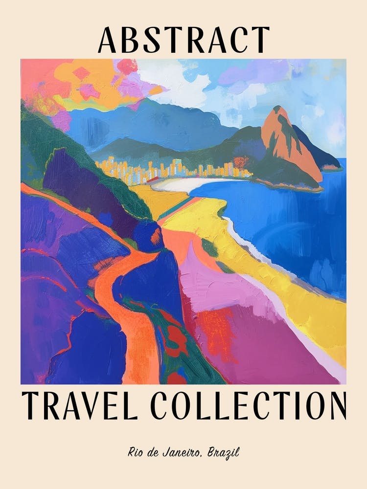 Abstract Travel Collection Poster Rio De Janeiro Brazil 7