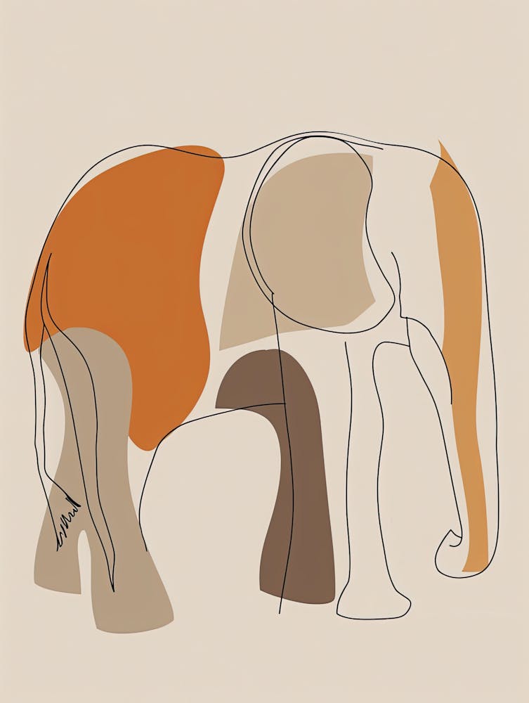 Elephant - Boho, Line Art 1