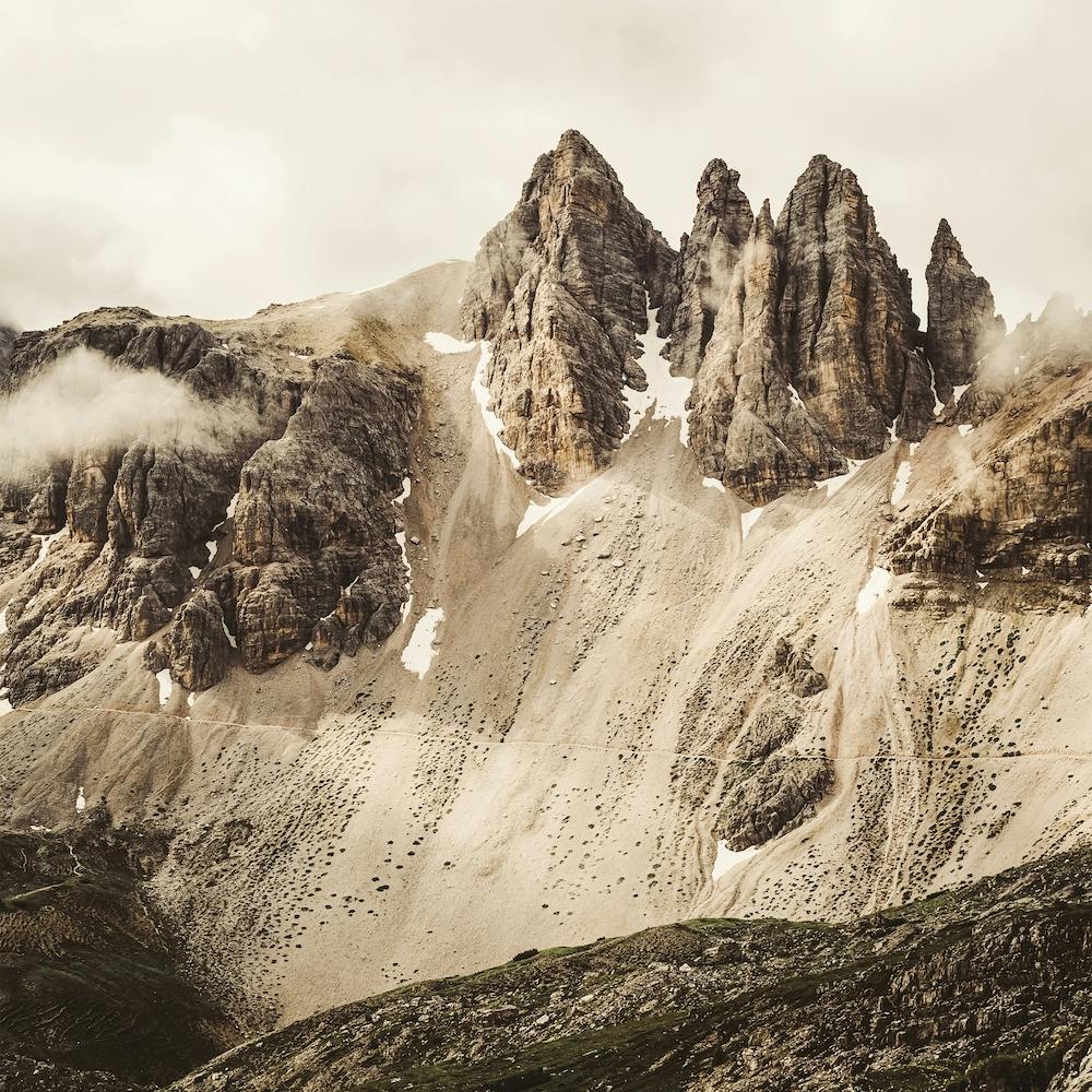 Steep Mountain Peaks Square
