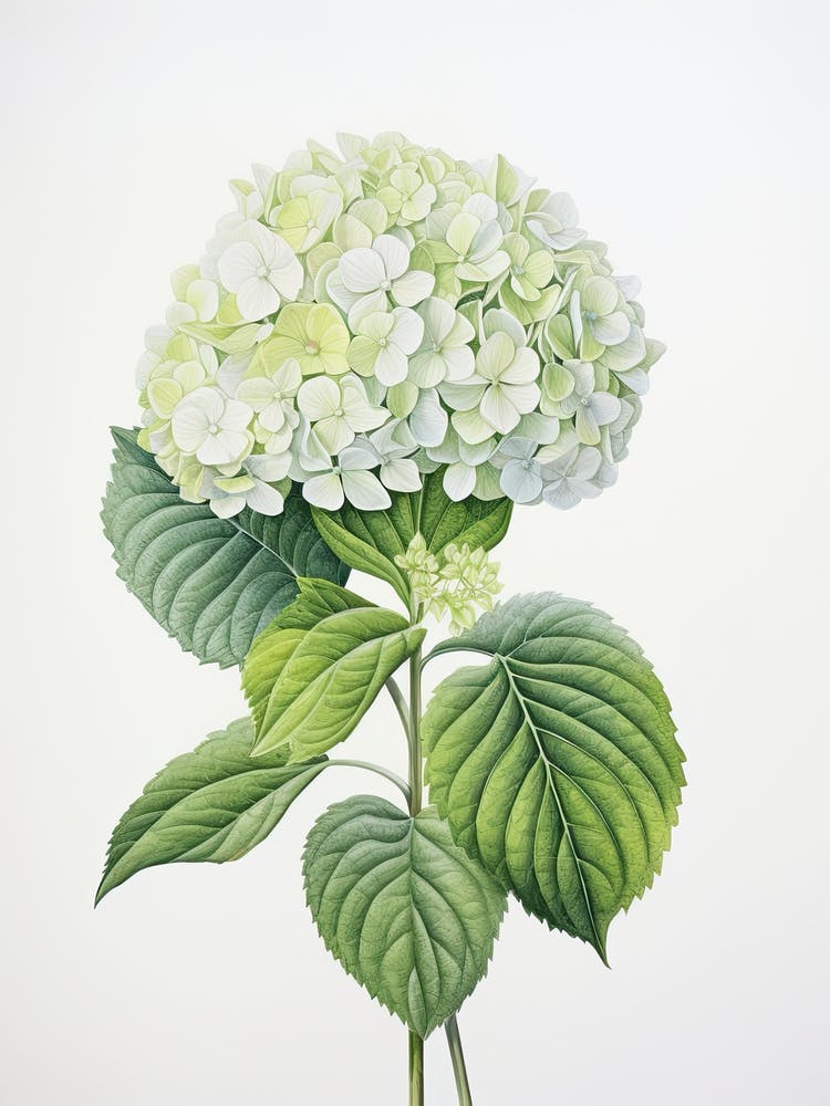 Hydrangeas Flower Vintage Botanical 0